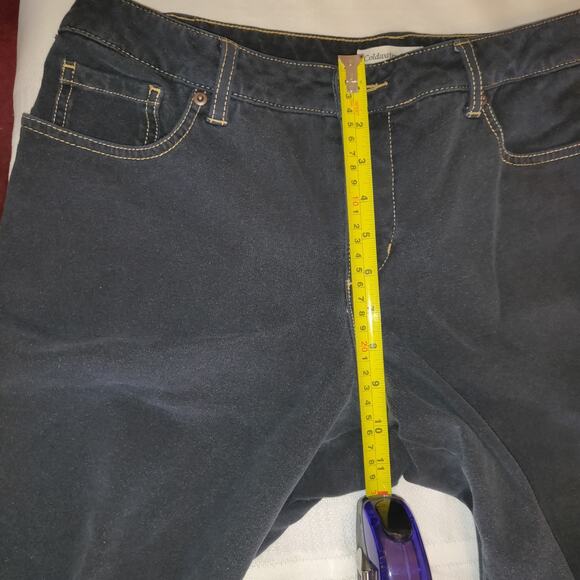 Coldwater Creek Black Jeans Sz 14P Straight Leg Gold Stitching Stretch Petite - Picture 16 of 16